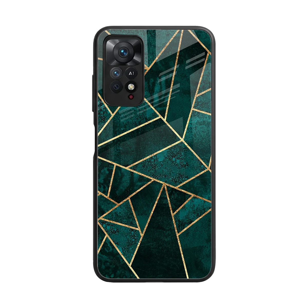 Emerald Geometry back phone cover | glass case for redmi note 11 pro
