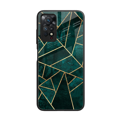 Emerald Geometry back phone cover | glass case for redmi note 11 pro