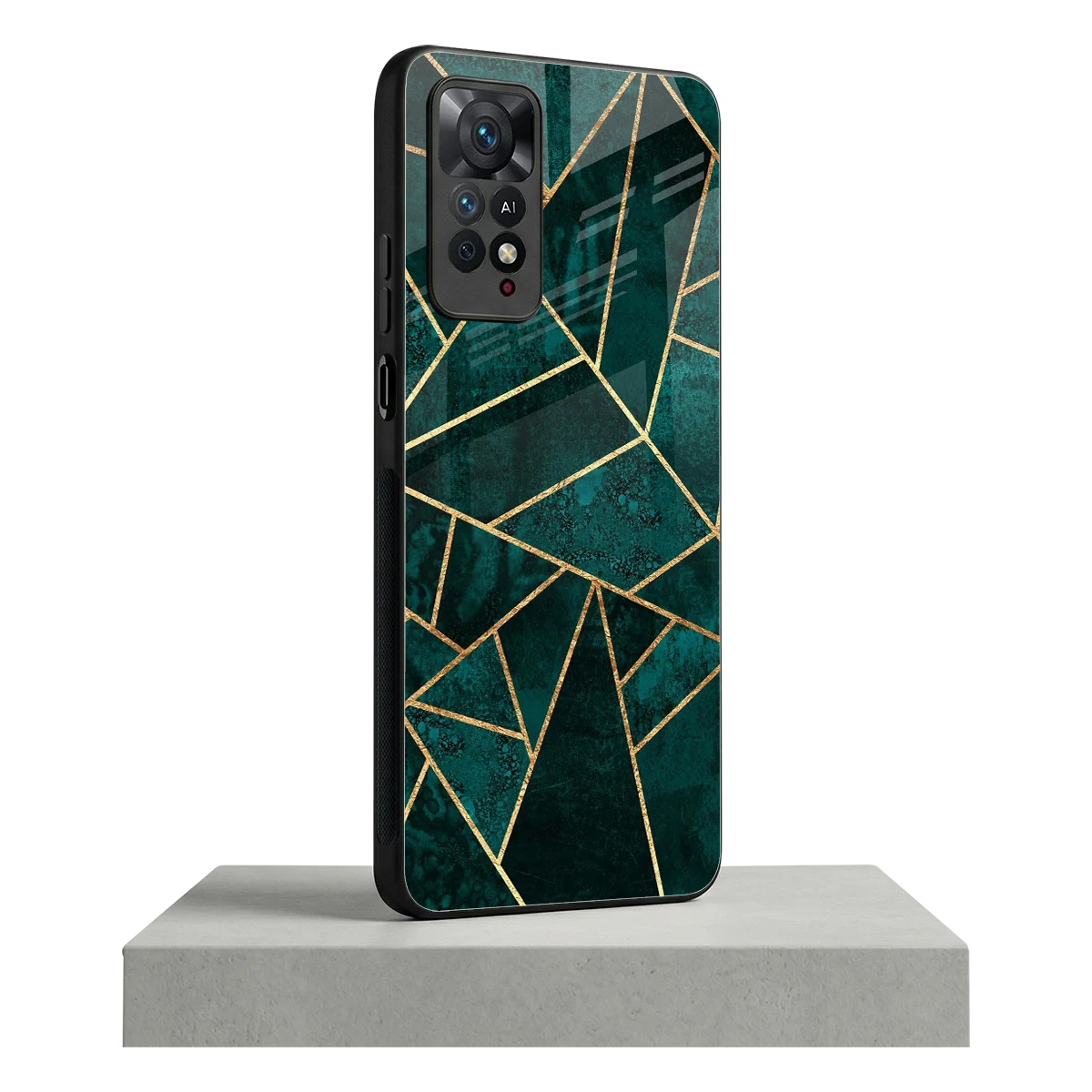 Emerald Geometry redmi note 11 pro mobile cover | shockproof glass phone case