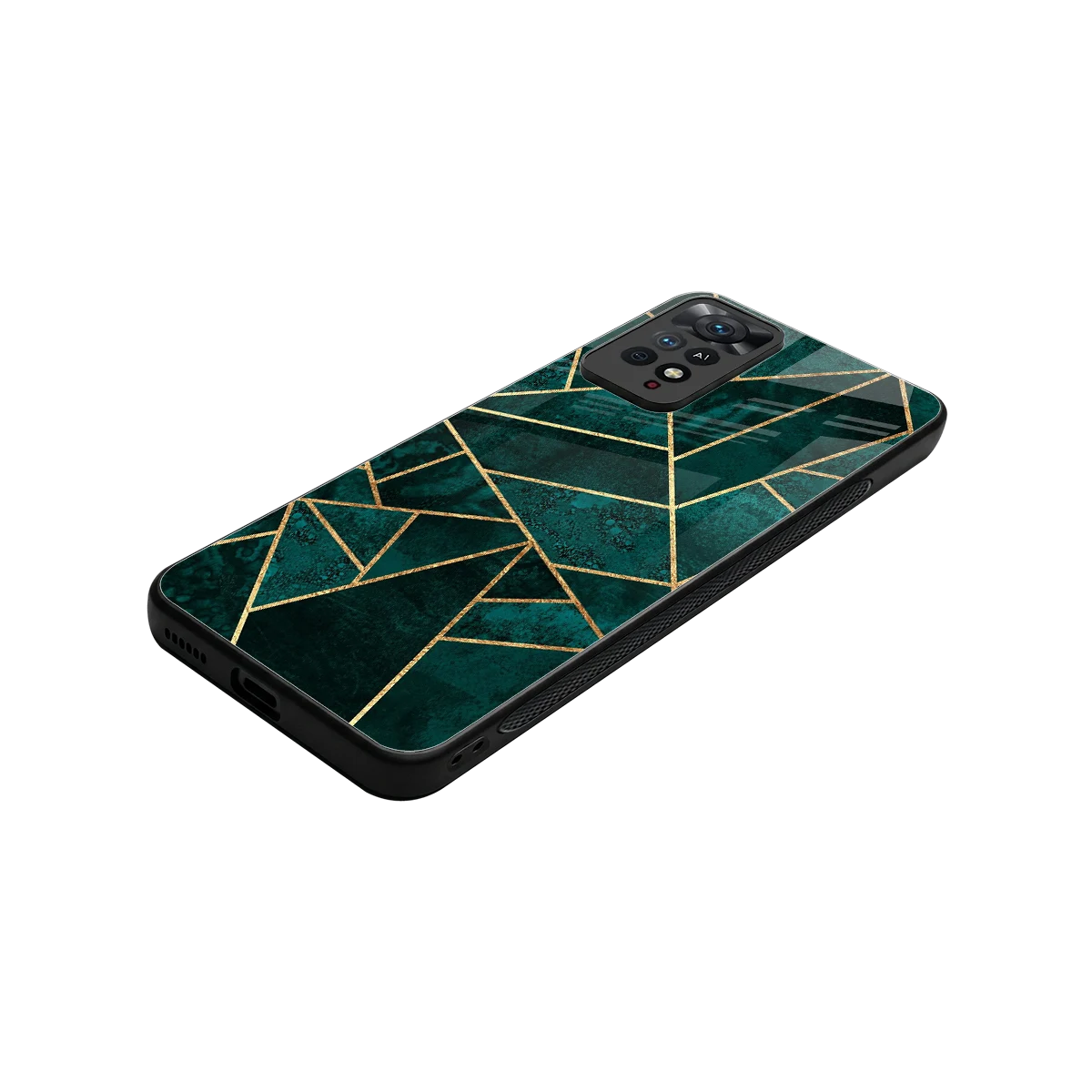 Emerald Geometry stylish phone case for redmi note 11 pro | glossy glass and slim fit