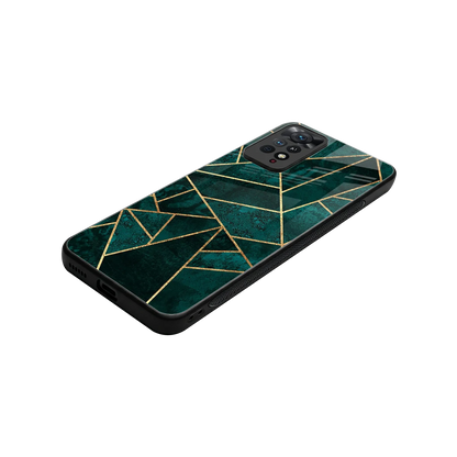 Emerald Geometry stylish phone case for redmi note 11 pro | glossy glass and slim fit