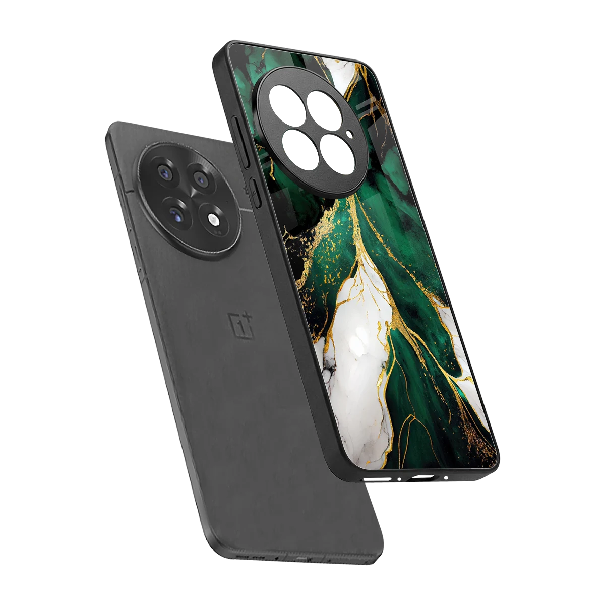 Emerald Luxe sleek oneplus 13 cover with tempered glass back and TPU edges