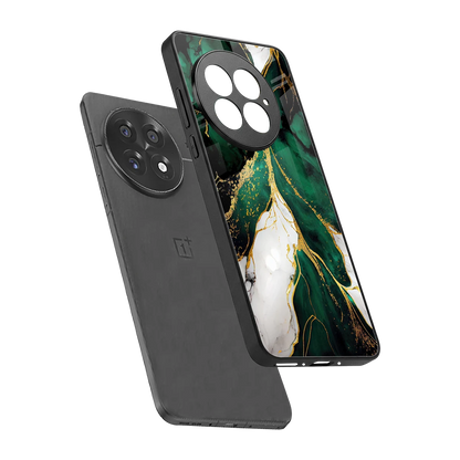 Emerald Luxe sleek oneplus 13 cover with tempered glass back and TPU edges