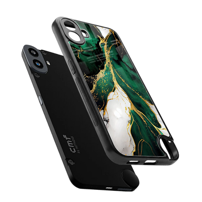 Emerald Luxe sleek cmf nothing phone 1 cover with tempered glass back and TPU edges