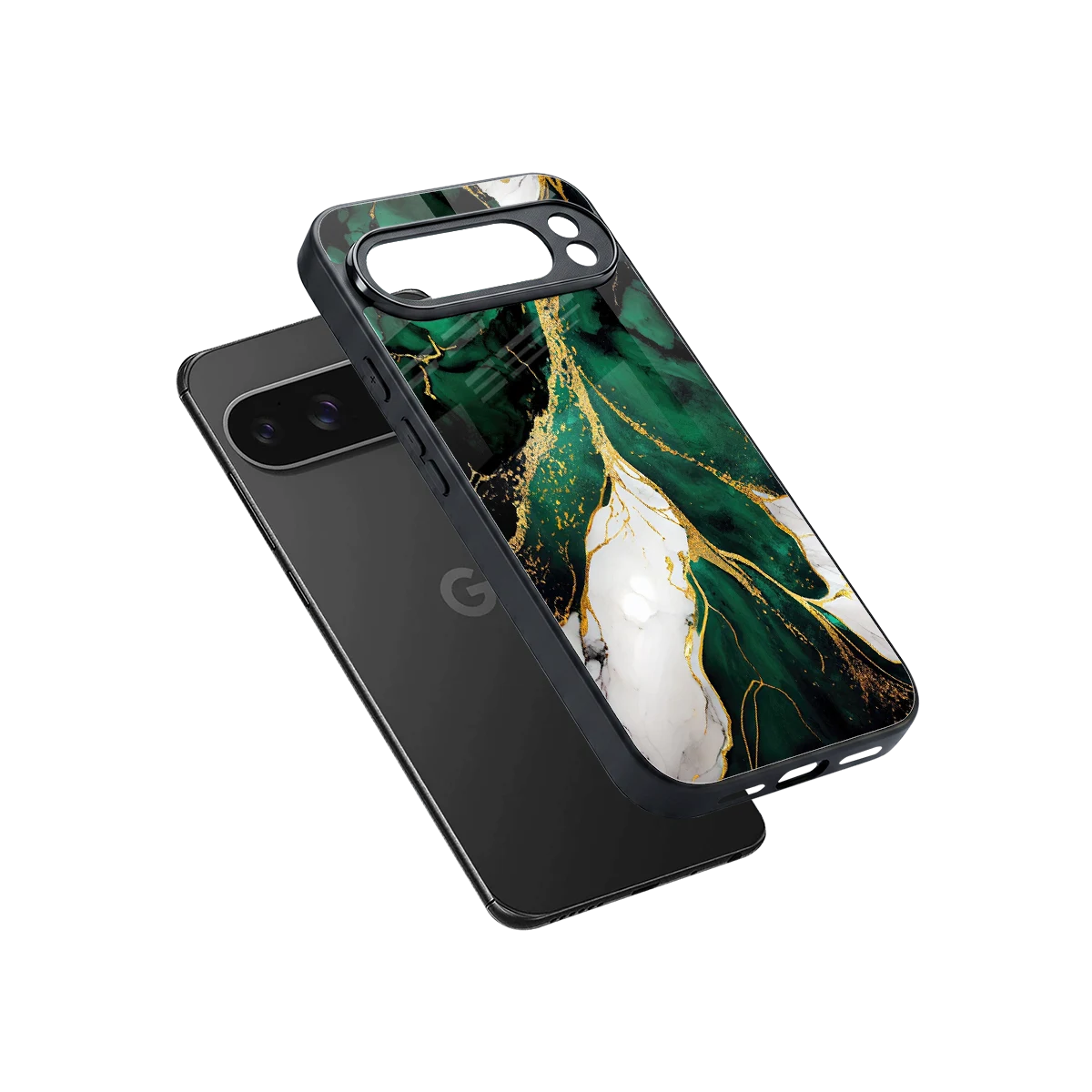 Emerald Luxe sleek google pixel 10 pro xl cover with tempered glass back and TPU edges