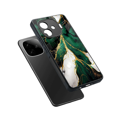 Emerald Luxe sleek iqoo neo 10r 5g cover with tempered glass back and TPU edges