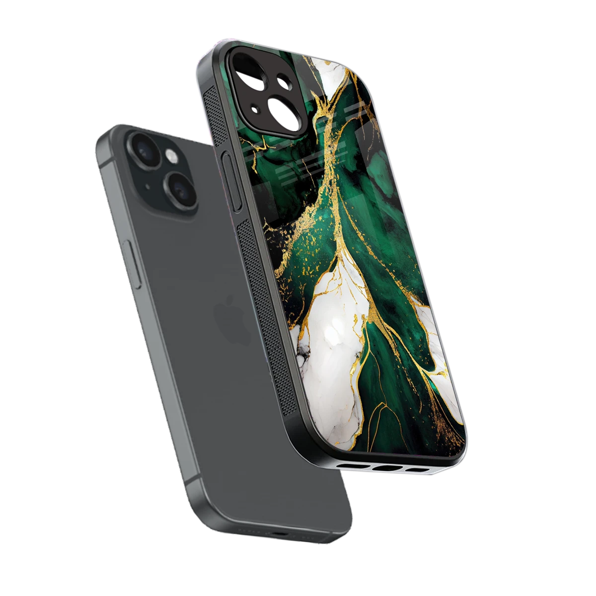 Emerald Luxe sleek iphone 14 cover with tempered glass back and TPU edges