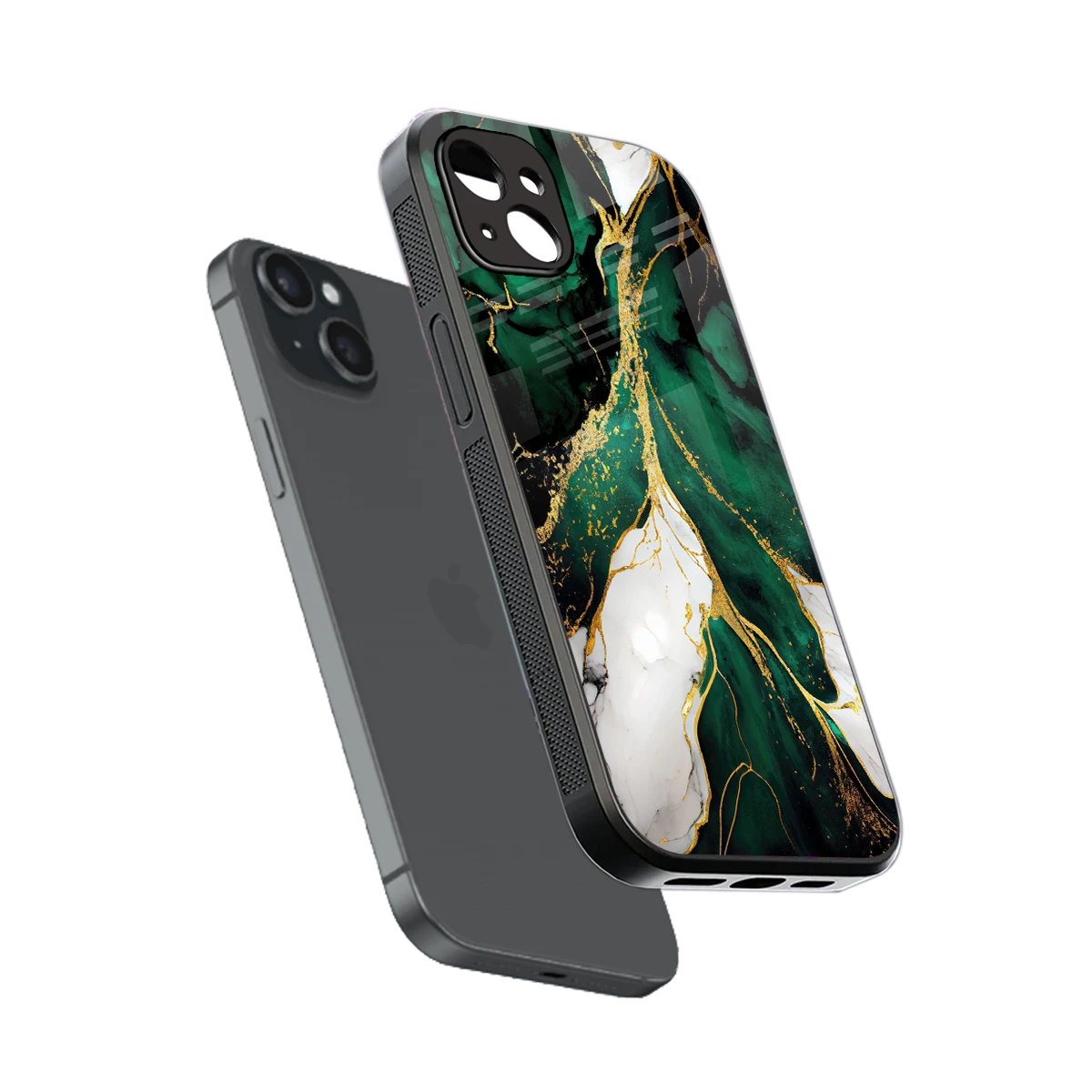 Emerald Luxe sleek iphone 14 plus cover with tempered glass back and TPU edges