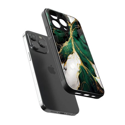 Emerald Luxe sleek iphone 15 pro max cover with tempered glass back and TPU edges