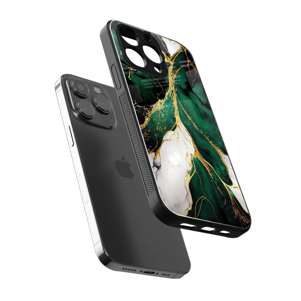 Emerald Luxe sleek iphone 16 pro max cover with tempered glass back and TPU edges