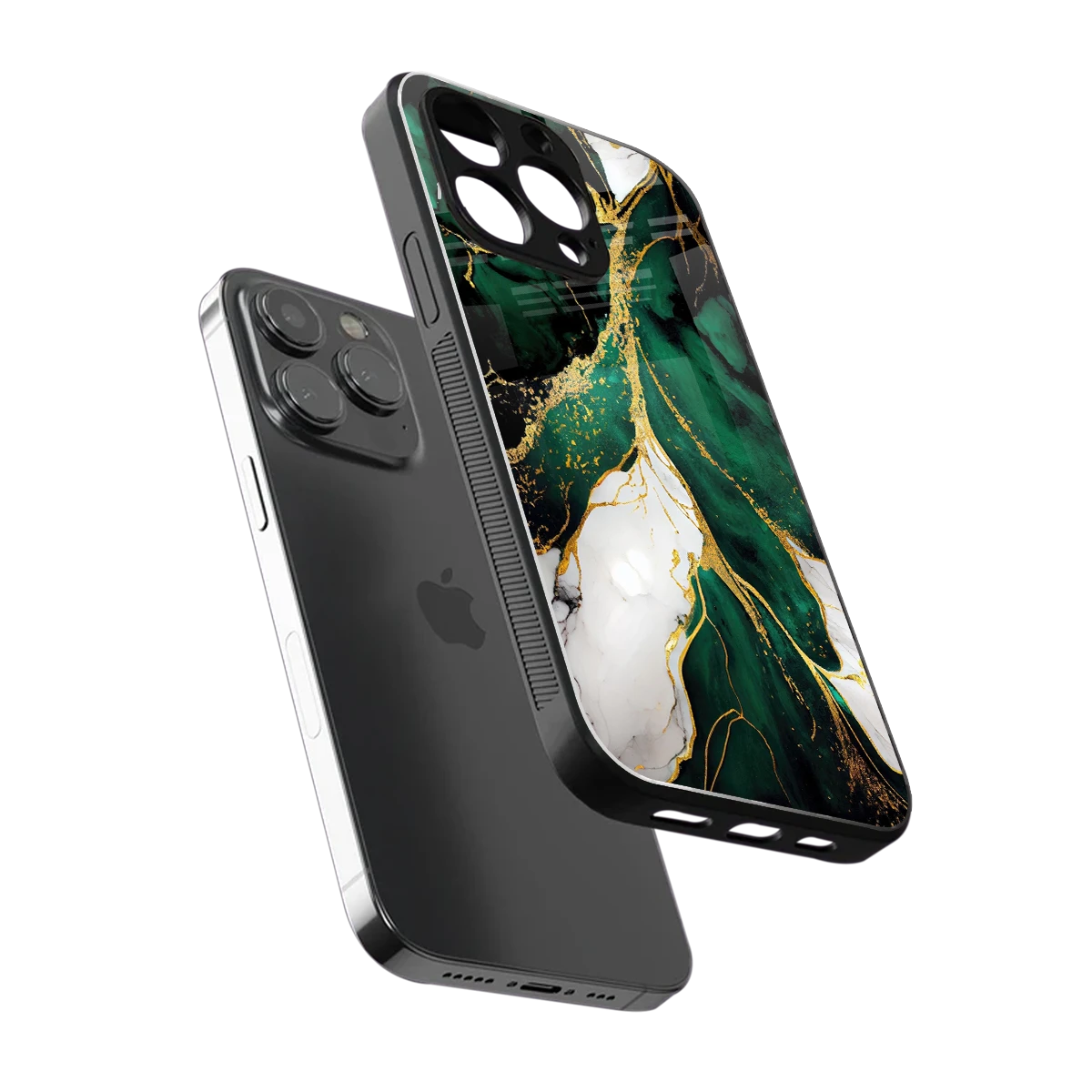 Emerald Luxe sleek iphone 16 pro cover with tempered glass back and TPU edges