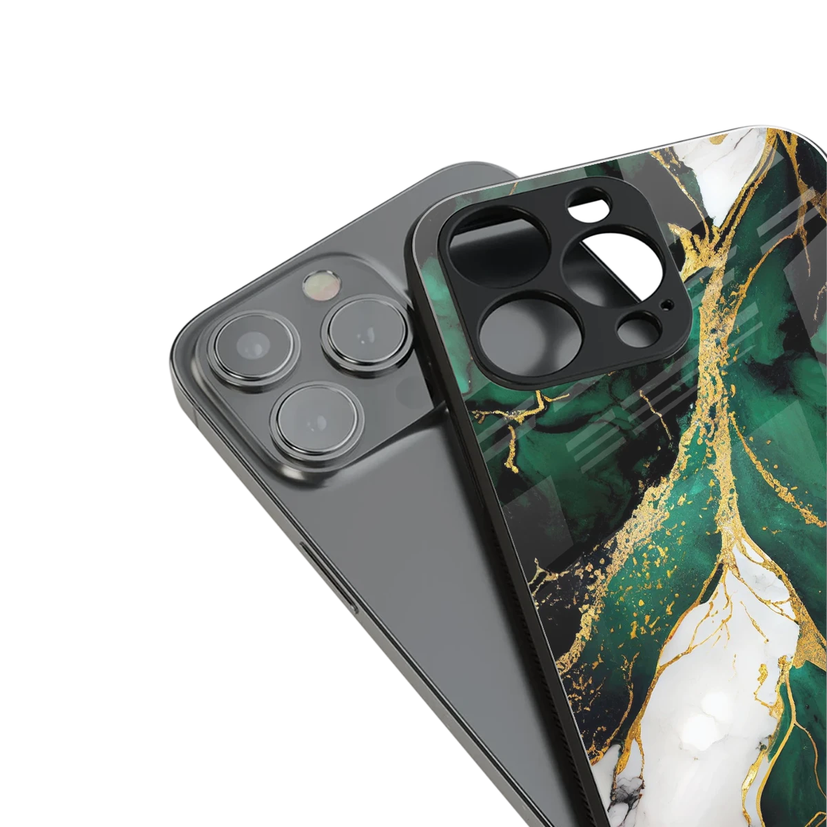 Emerald Luxe stylish phone case for iPhone 16 | glossy glass and slim fit