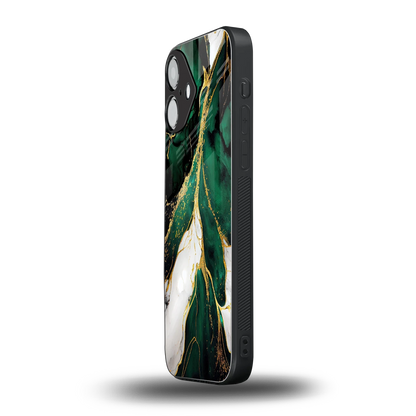 Emerald Luxe iPhone 16 mobile cover | shockproof glass phone case