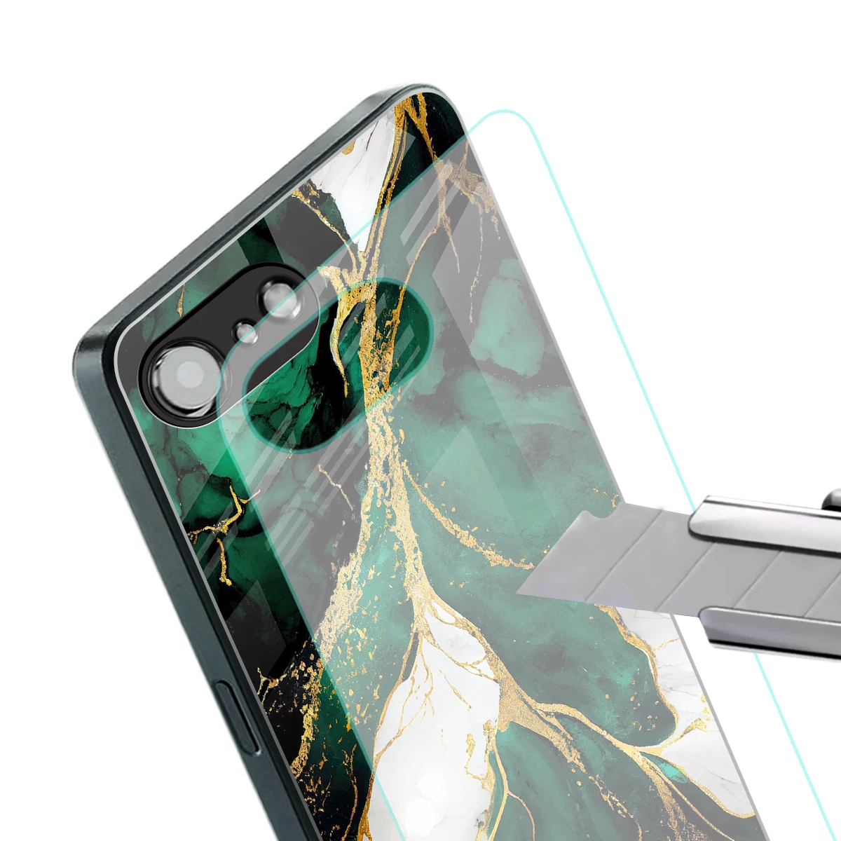 Emerald Luxe stylish phone case for iphone 16e | glossy glass and slim fit
