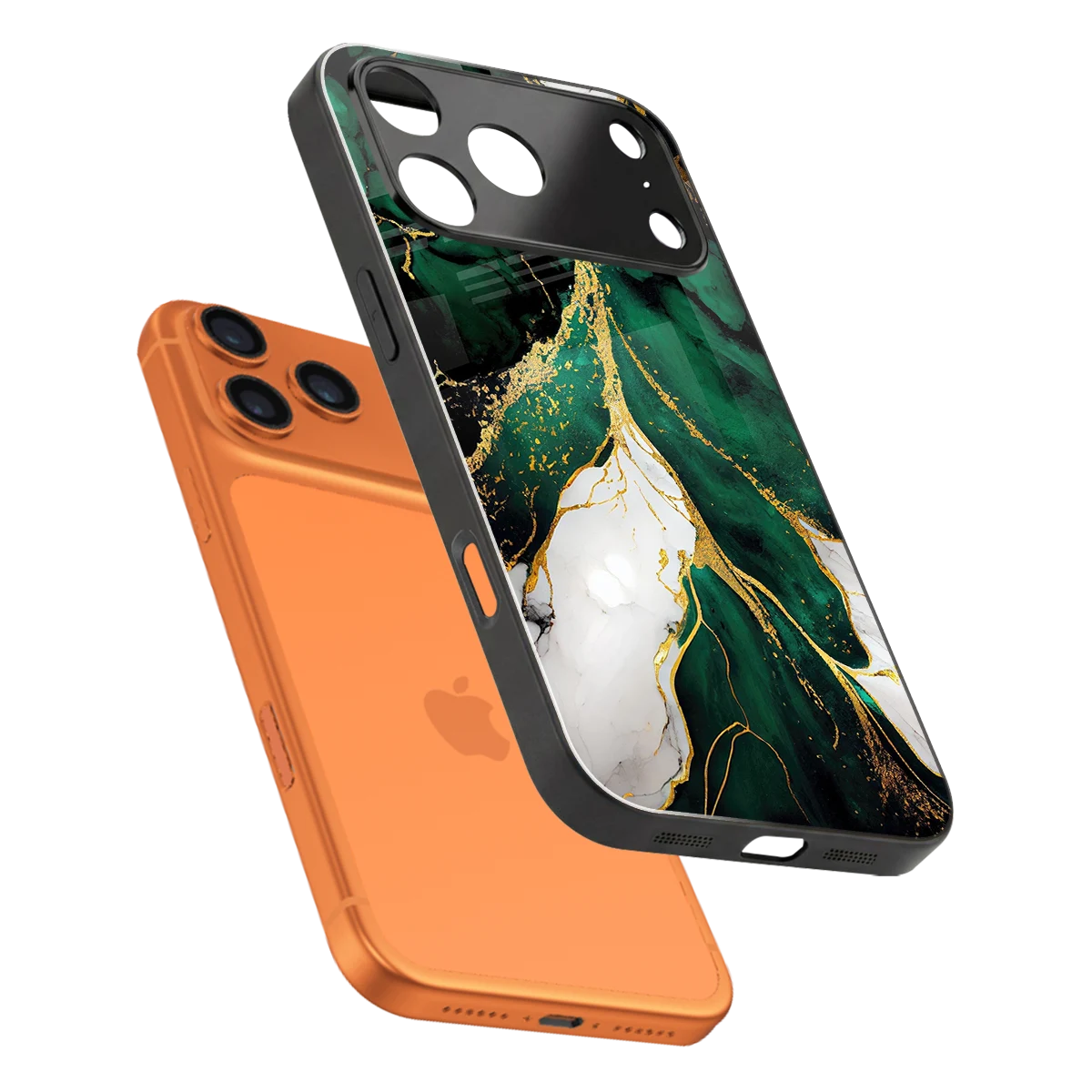 Emerald Luxe sleek iphone 17 pro cover with tempered glass back and TPU edges