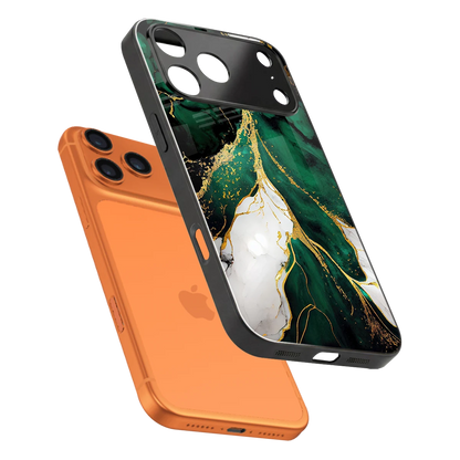 Emerald Luxe sleek iphone 17 pro cover with tempered glass back and TPU edges