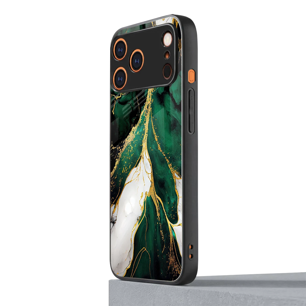 Emerald Luxe iphone 17 pro max mobile cover | shockproof glass phone case