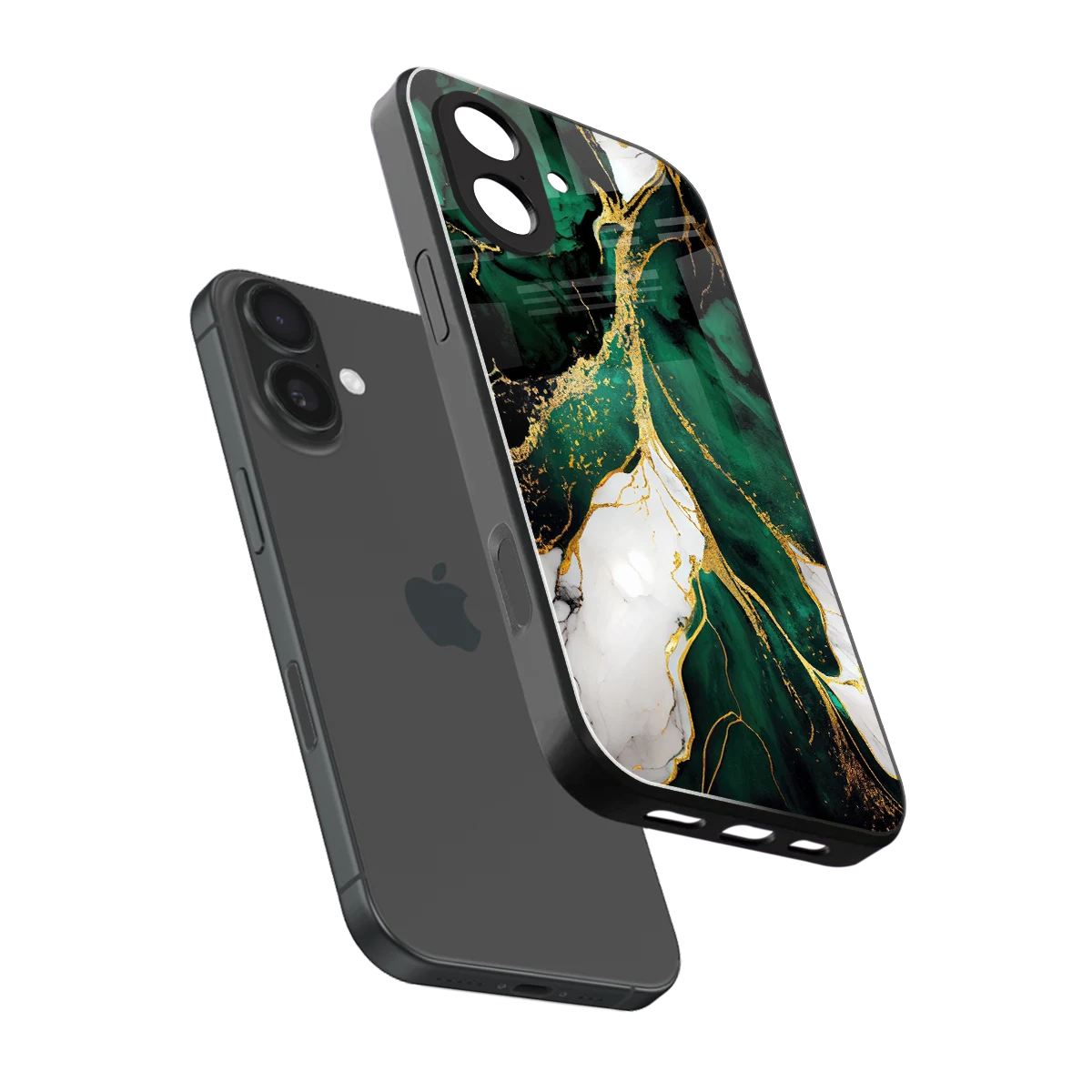 Emerald Luxe sleek iphone 17 cover with tempered glass back and TPU edges