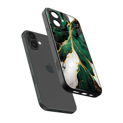 Emerald Luxe sleek iphone 17 cover with tempered glass back and TPU edges