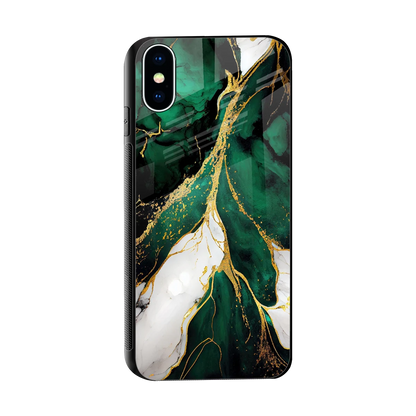 Emerald Luxe sleek iphone x cover with tempered glass back and TPU edges