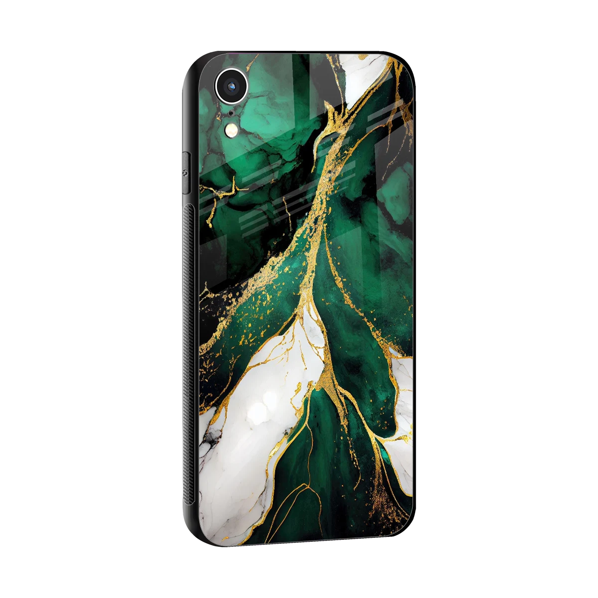 Emerald Luxe sleek iphone xr cover with tempered glass back and TPU edges