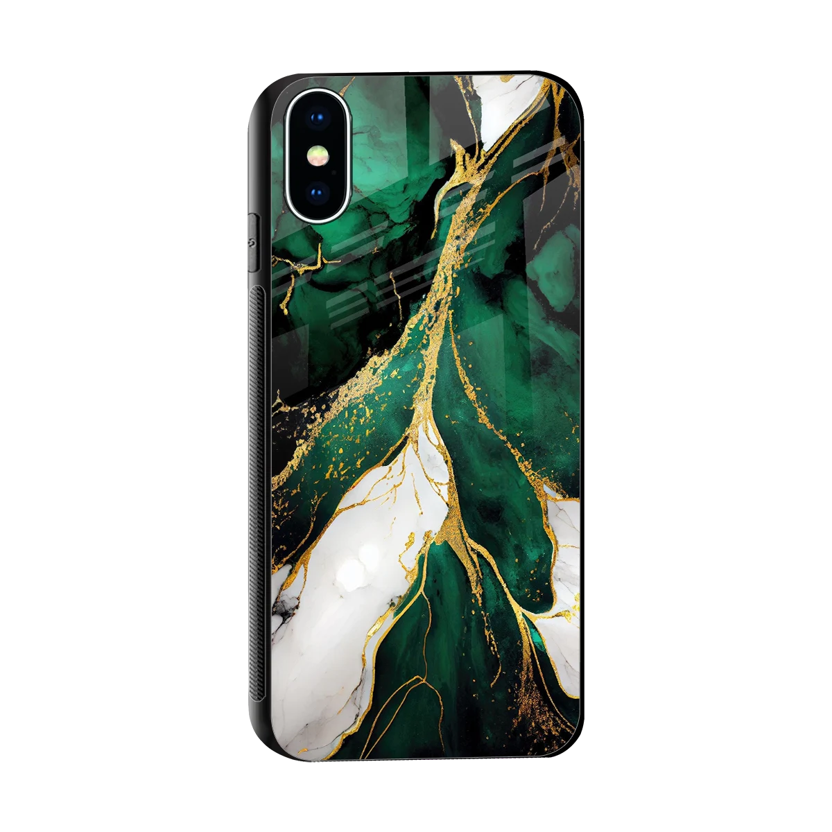 Emerald Luxe sleek iphone xs cover with tempered glass back and TPU edges