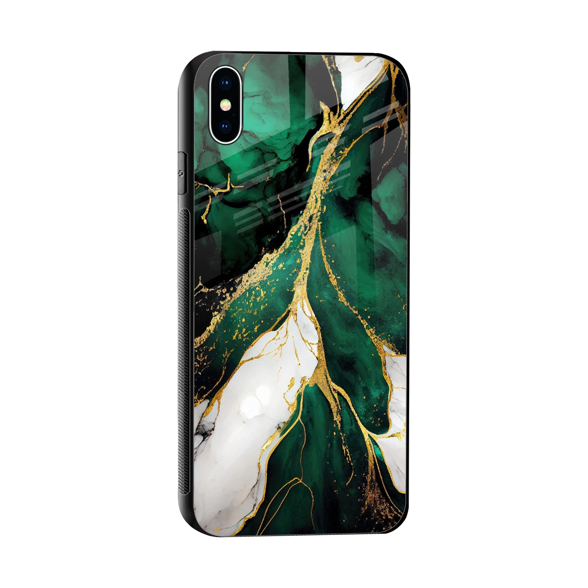 Emerald Luxe sleek iphone xs max cover with tempered glass back and TPU edges