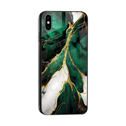Emerald Luxe sleek iphone xs max cover with tempered glass back and TPU edges