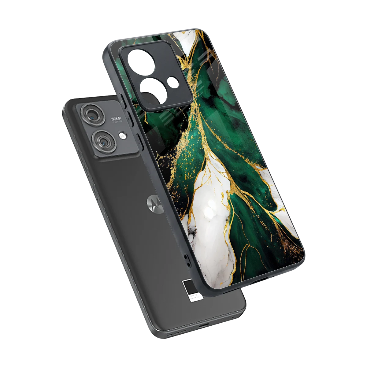 Emerald Luxe sleek motorola edge 40 neo 5g cover with tempered glass back and TPU edges