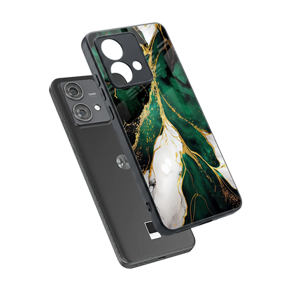 Emerald Luxe sleek motorola edge 40 neo 5g cover with tempered glass back and TPU edges