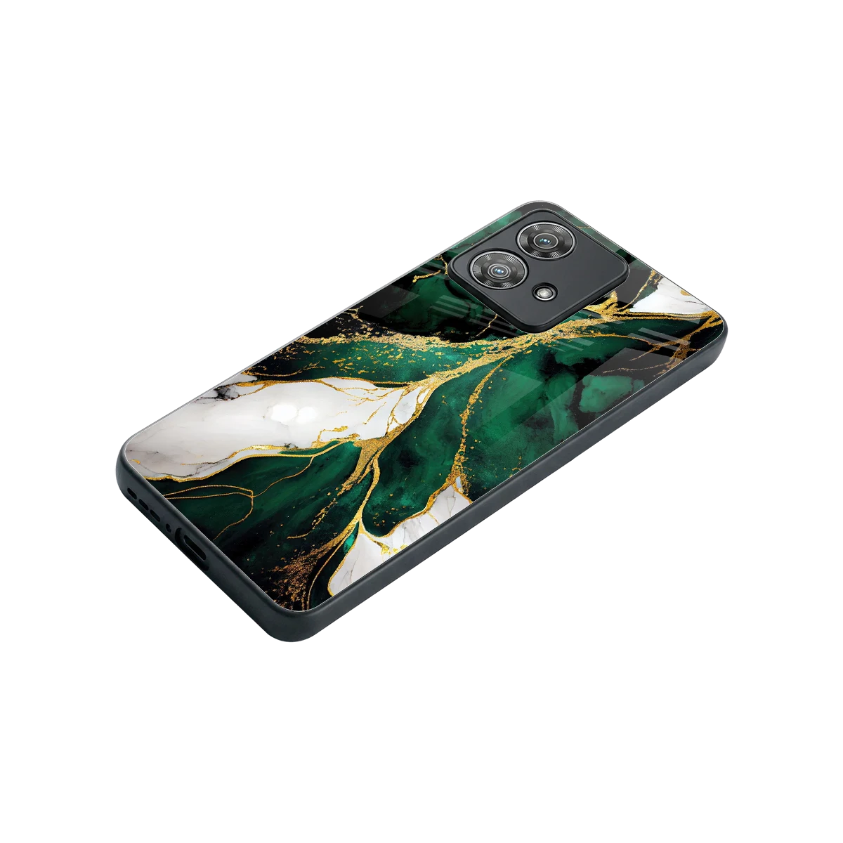 Emerald Luxe stylish phone case for motorola edge 40 neo 5g | glossy glass and slim fit