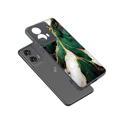 Emerald Luxe sleek motorola edge 50 fusion cover with tempered glass back and TPU edges