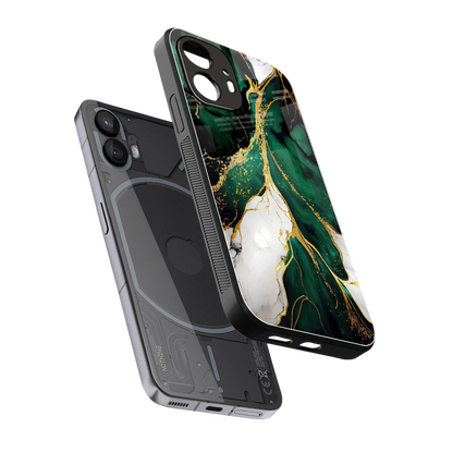 Emerald Luxe sleek nothing phone 2 cover with tempered glass back and TPU edges