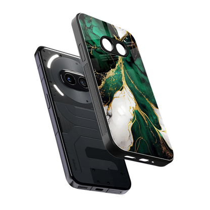 Emerald Luxe sleek nothing phone 2a plus cover with tempered glass back and TPU edges