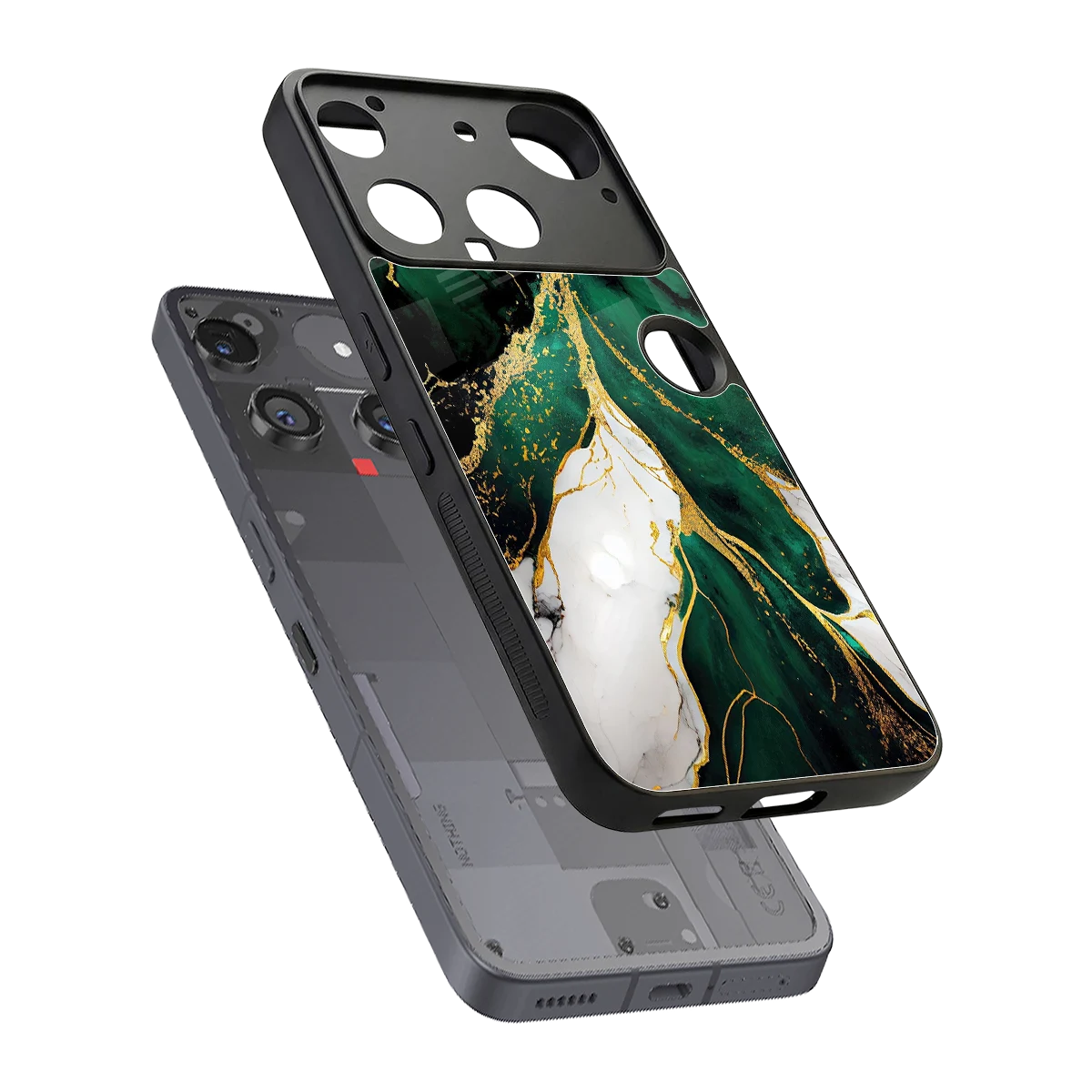 Emerald Luxe sleek nothing phone 3 cover with tempered glass back and TPU edges
