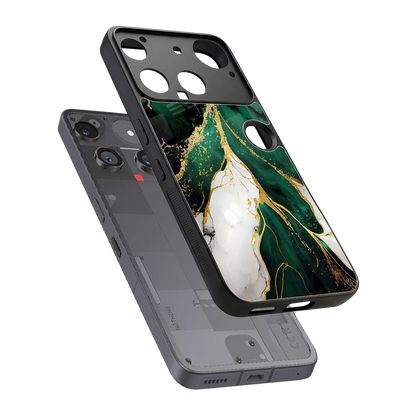 Emerald Luxe sleek nothing phone 3 cover with tempered glass back and TPU edges