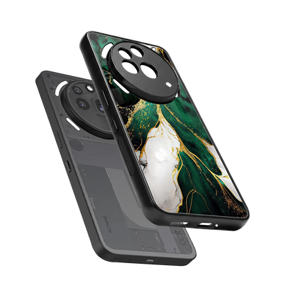 Emerald Luxe sleek nothing phone 3a pro cover with tempered glass back and TPU edges