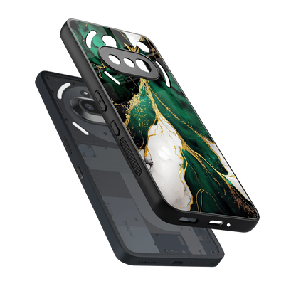 Emerald Luxe sleek nothing phone 3a cover with tempered glass back and TPU edges