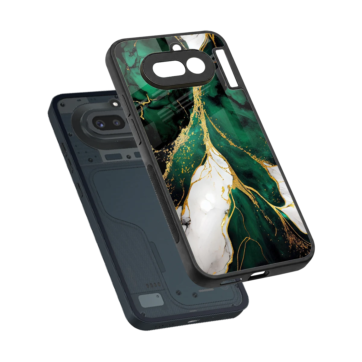 Emerald Luxe sleek nothing phone 4a cover with tempered glass back and TPU edges