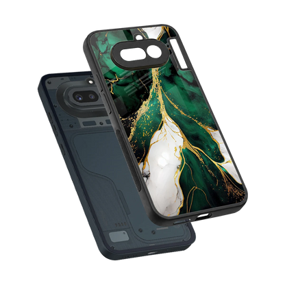 Emerald Luxe sleek nothing phone 4a cover with tempered glass back and TPU edges
