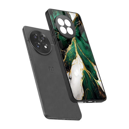 Emerald Luxe sleek oneplus 13r cover with tempered glass back and TPU edges