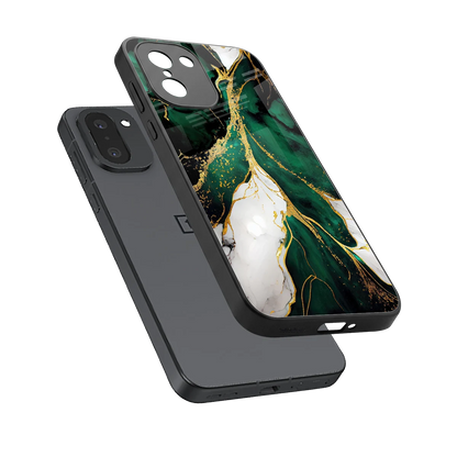 Emerald Luxe sleek oneplus 15r cover with tempered glass back and TPU edges