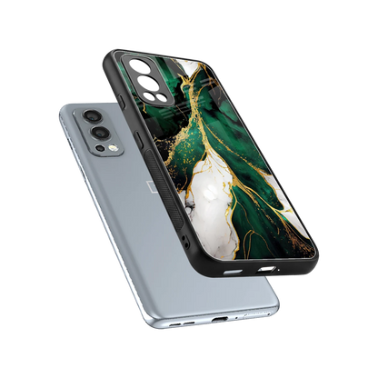 Emerald Luxe sleek oneplus nord 2 cover with tempered glass back and TPU edges