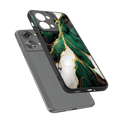 Emerald Luxe sleek oneplus nord 2t cover with tempered glass back and TPU edges