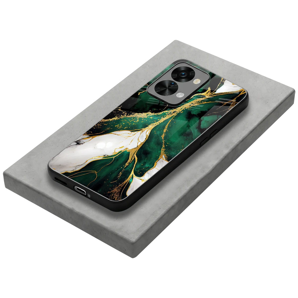 Emerald Luxe stylish phone case for oneplus nord 2t | glossy glass and slim fit