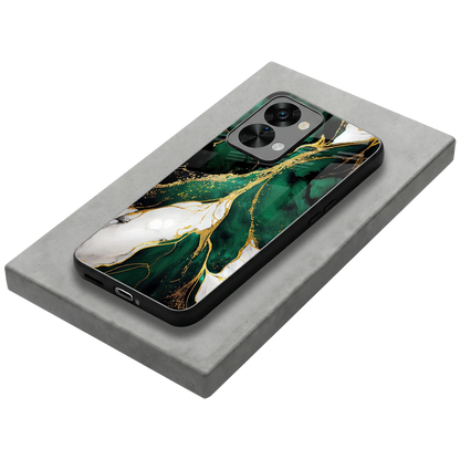 Emerald Luxe stylish phone case for oneplus nord 2t | glossy glass and slim fit