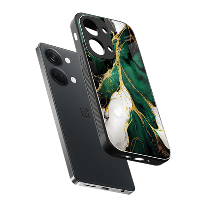 Emerald Luxe sleek oneplus nord 3 cover with tempered glass back and TPU edges