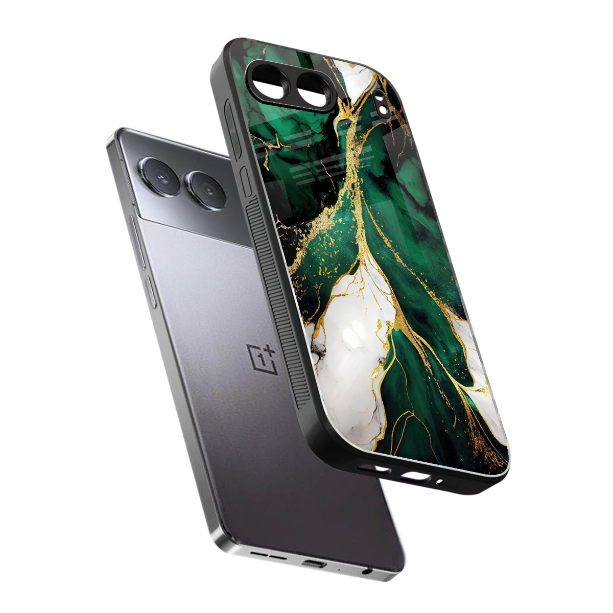 Emerald Luxe sleek oneplus nord 4 cover with tempered glass back and TPU edges