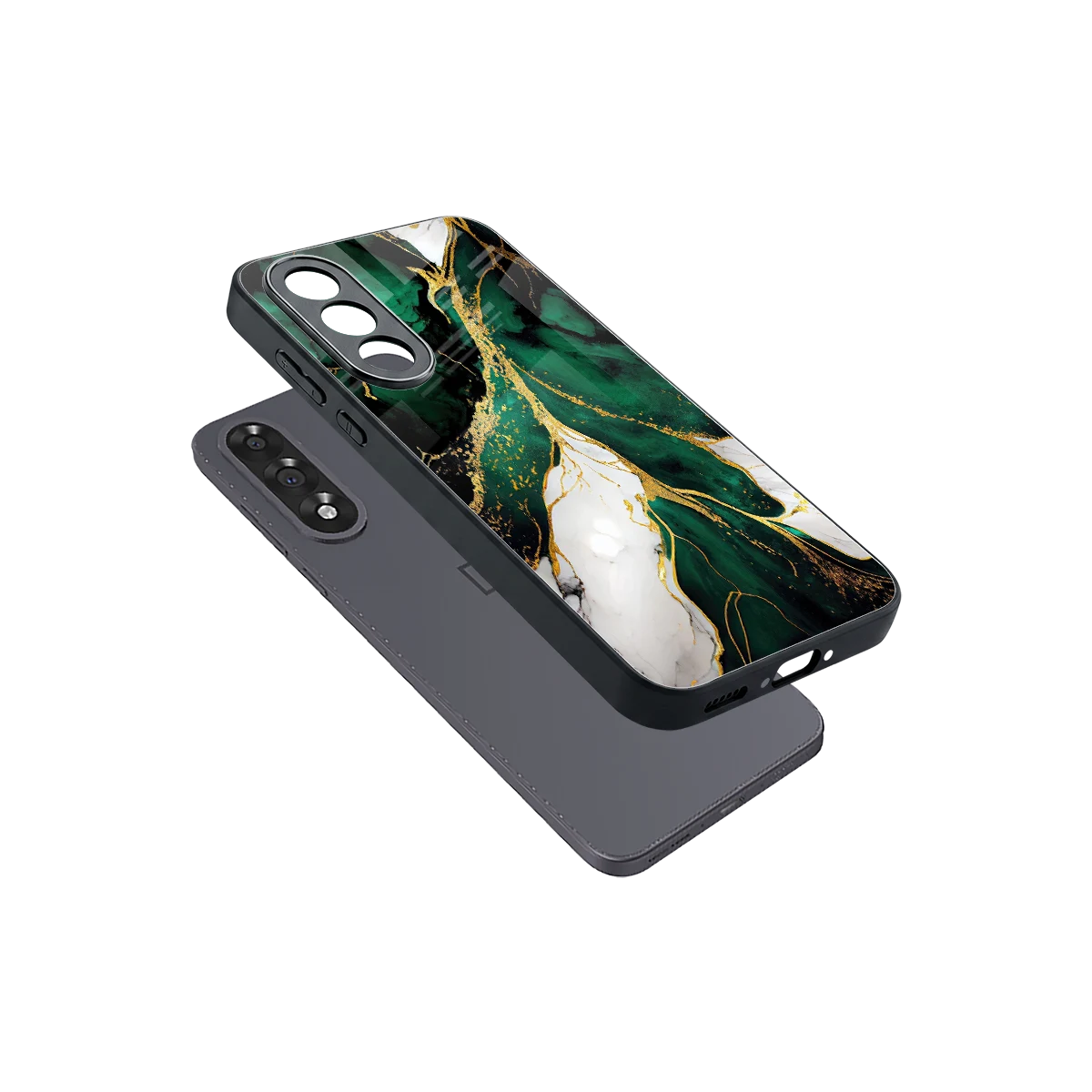 Emerald Luxe sleek oneplus nord 5 cover with tempered glass back and TPU edges