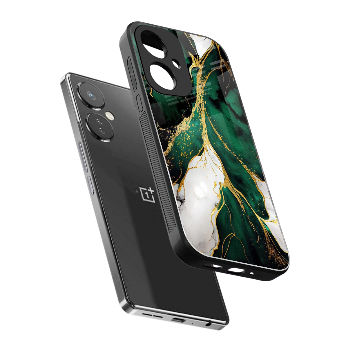 Emerald Luxe sleek oneplus nord ce 3 cover with tempered glass back and TPU edges